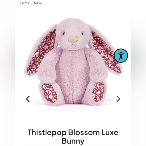 Authentic Jellycat Thistlepop Blossom Luxe Bunny MWT and Jellycat bag